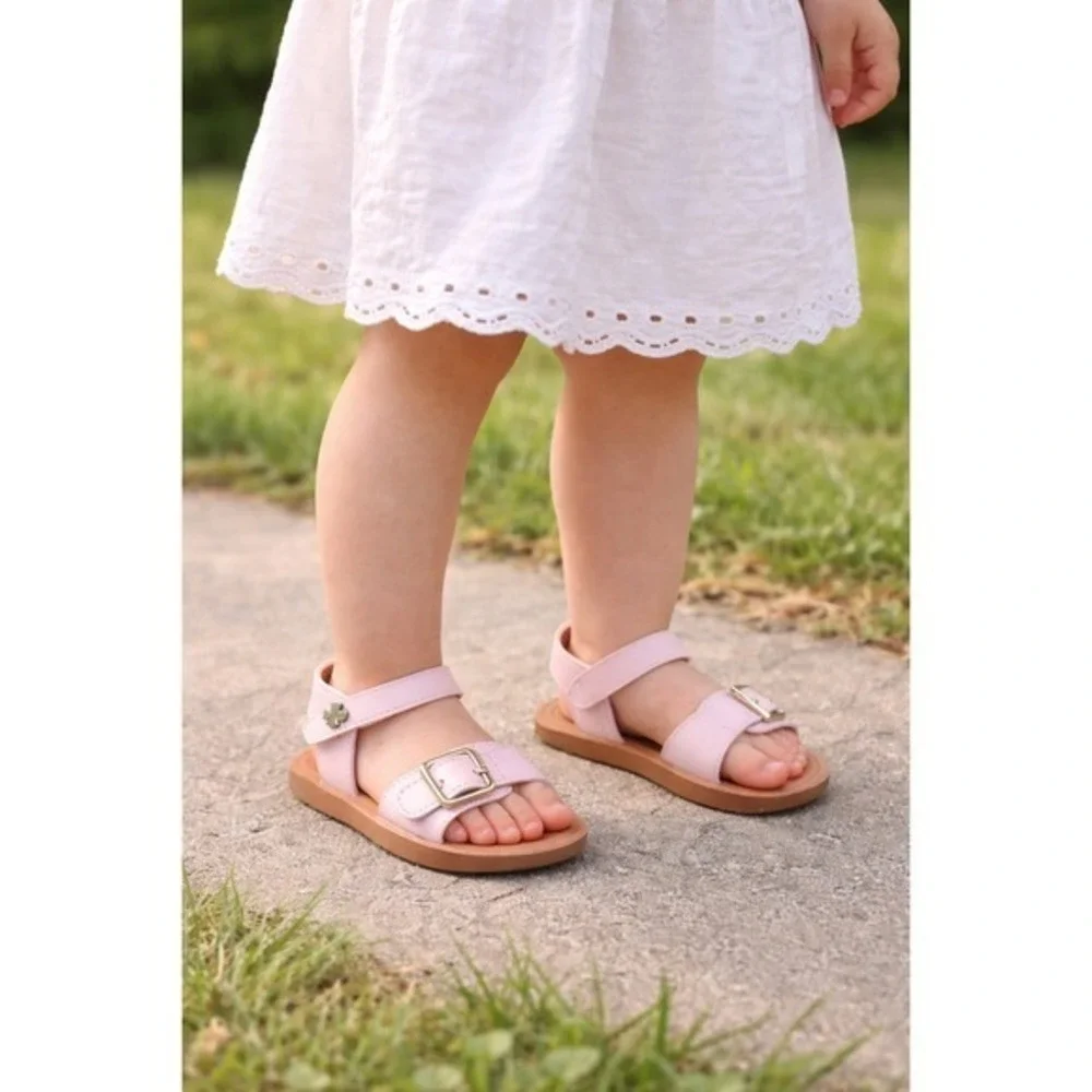 Lucky Brand GAN-TGS Girls‎ Blush Pink Buckle Ankle Strap Sandals Size 7 Toddler